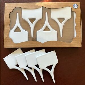 Pottery Barn Cheese Markers Set of 8 White Ceramic NIB